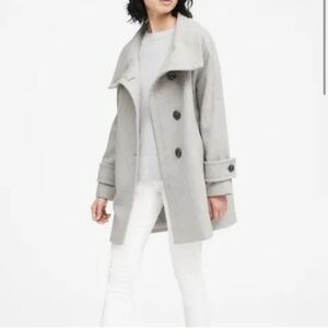 Grey banana republic wool pea coat